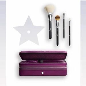 NEW Dior Backstage Set of 4 Brushes 4 in Travel Case. NIB. RARE**PURPLE** Bag